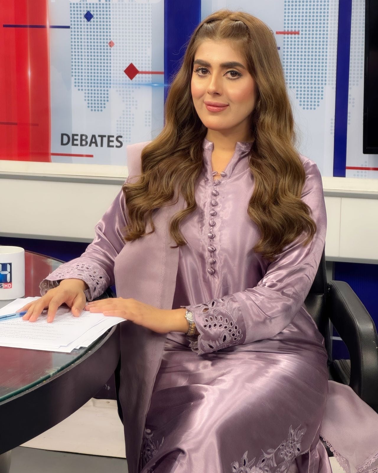 Elegant Lilac Embroidered 3-Piece Suit