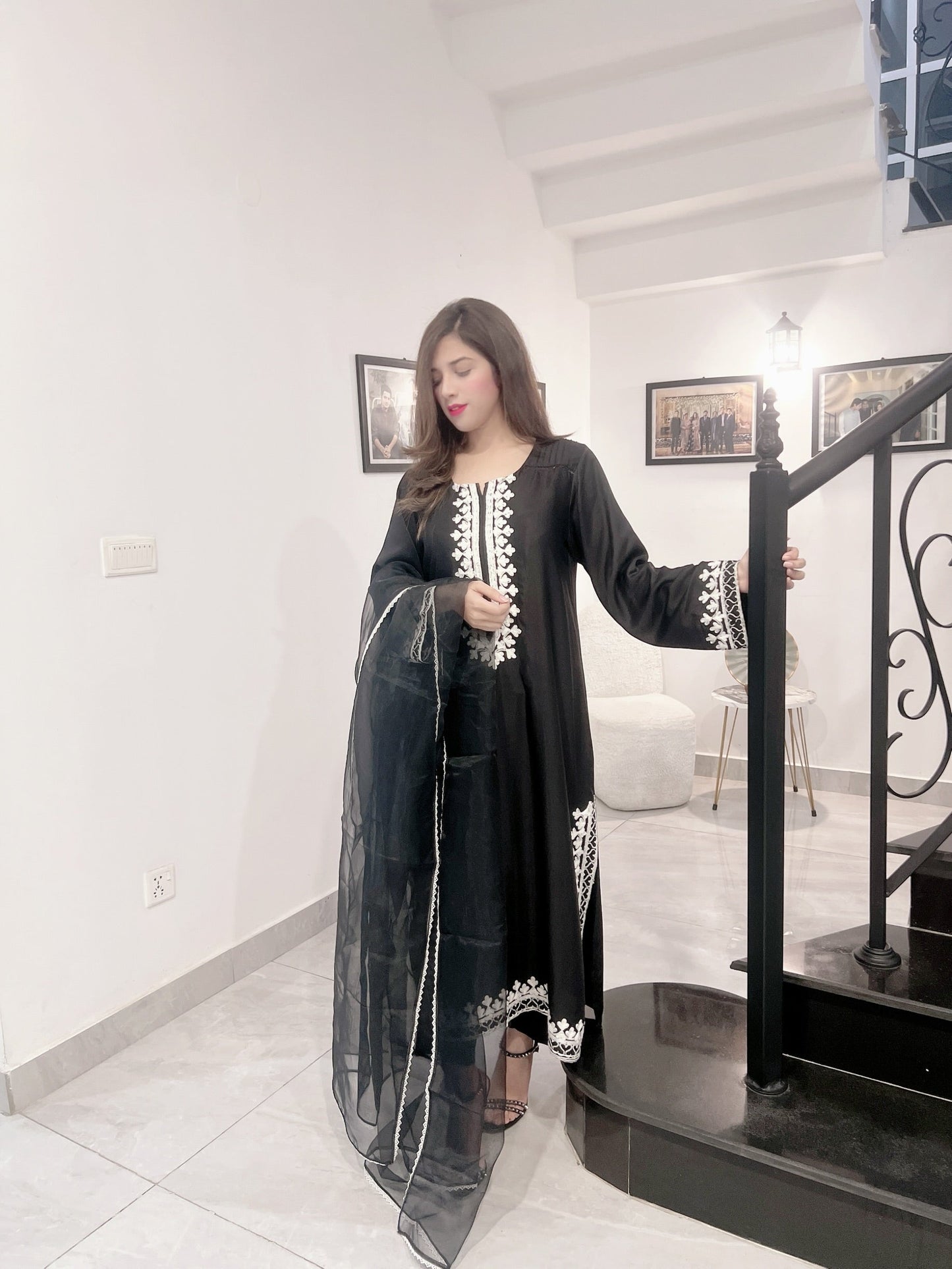 Classic Black - Embroidered 3-Piece Suit