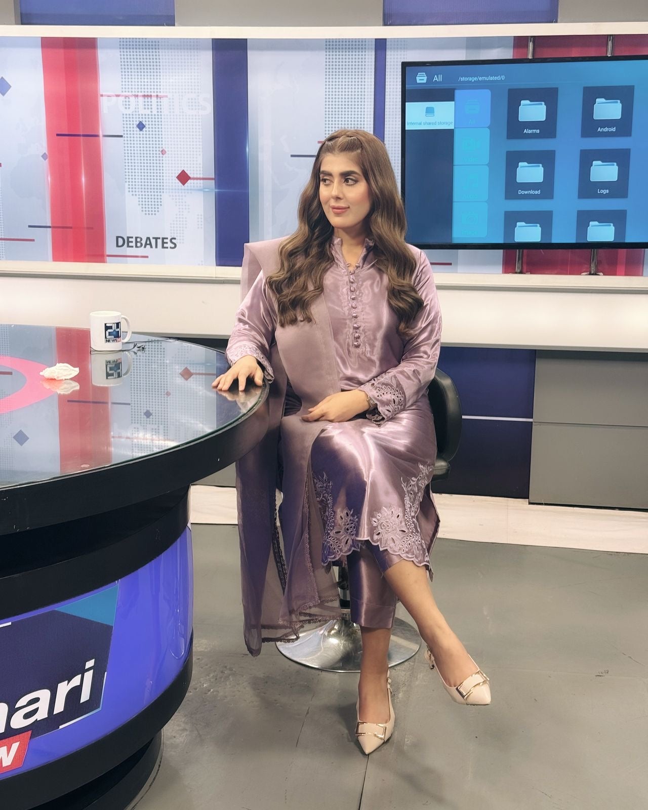 Elegant Lilac Embroidered 3-Piece Suit