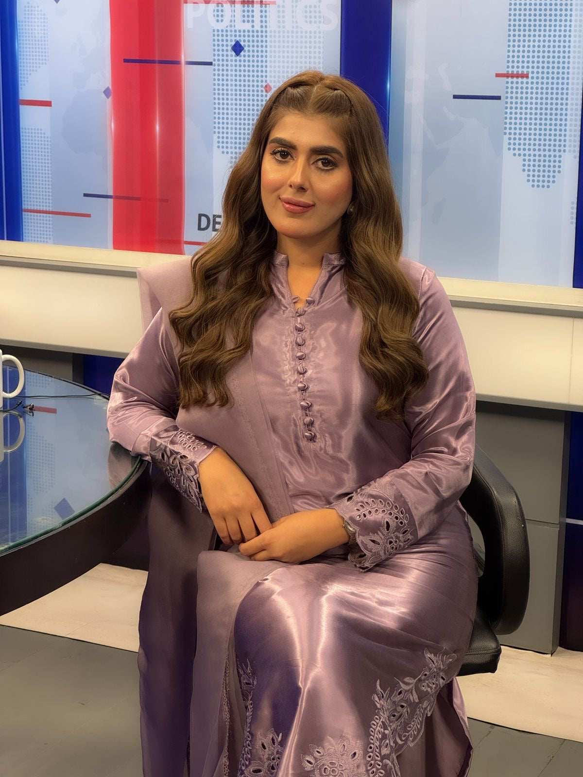 Elegant Lilac Embroidered 3-Piece Suit