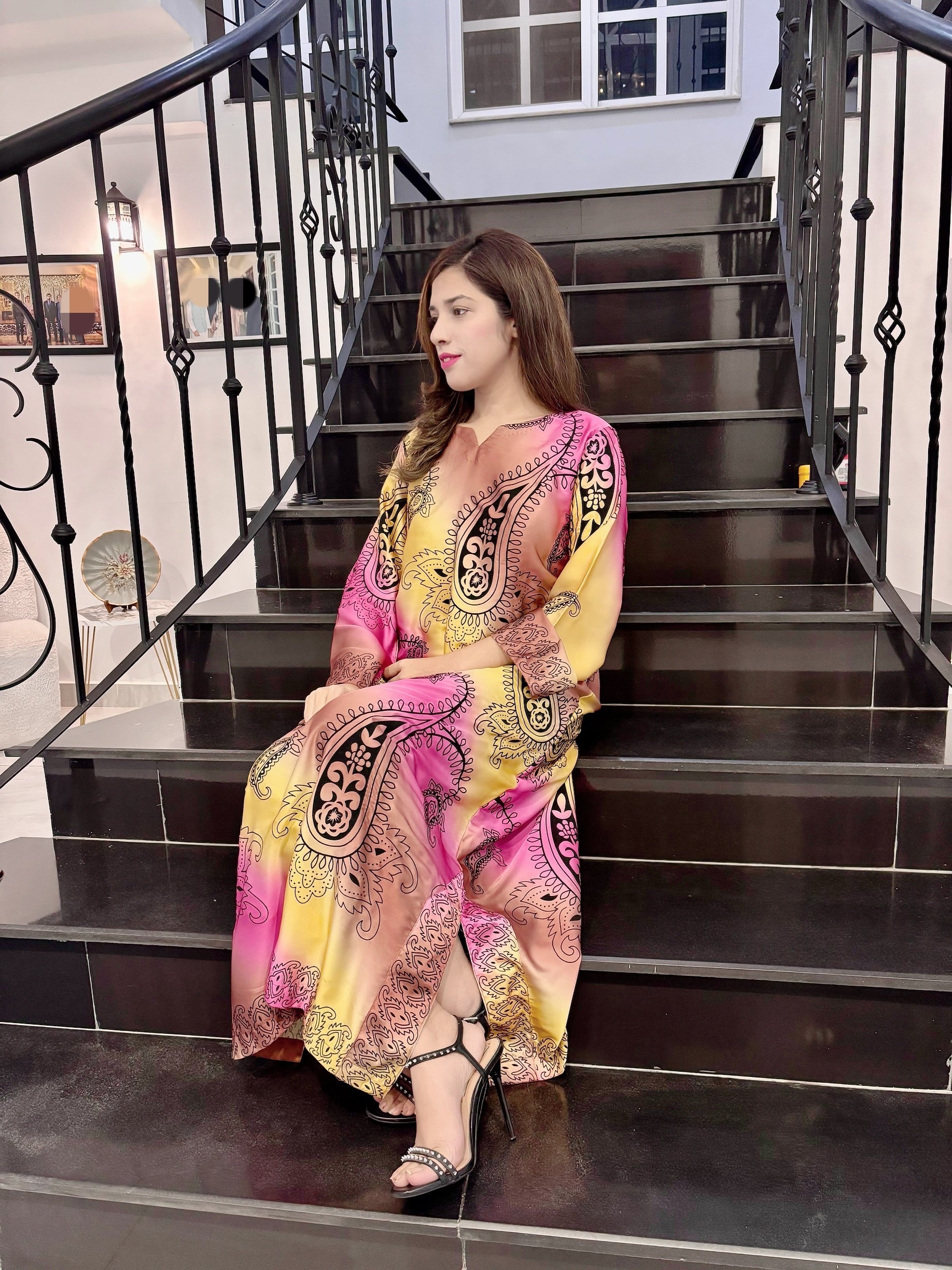 Vibrant Paisley - Block Printed Kaftan
