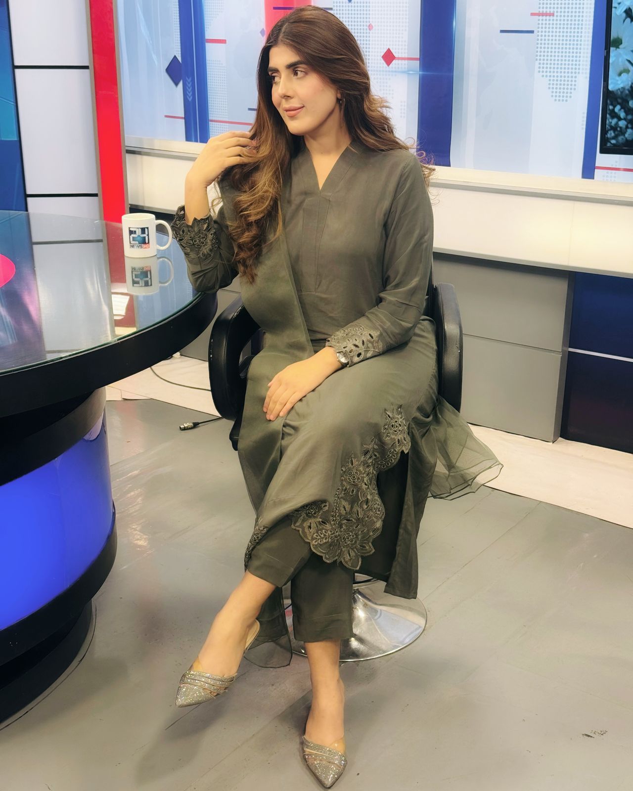 Elegant Olive Green - Embroidered 3-Piece Suit